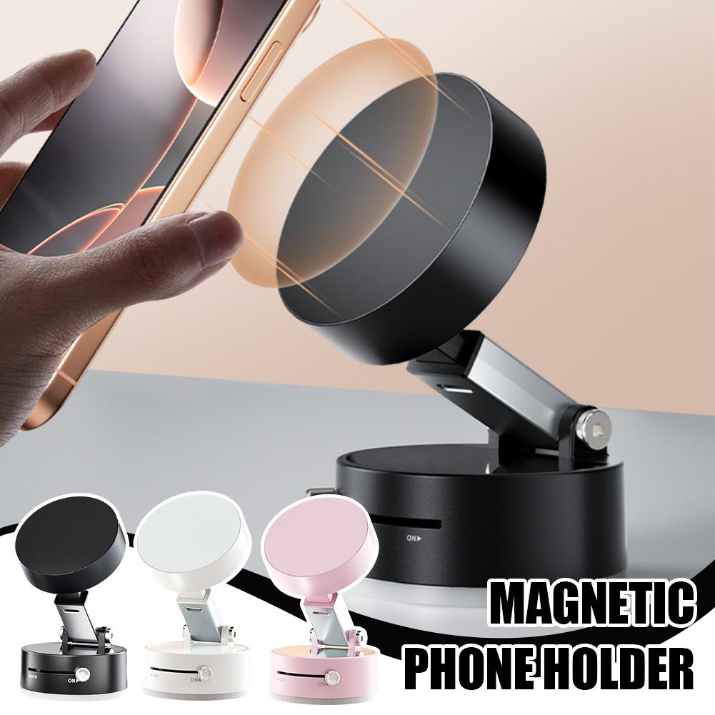 Soporte magnético para teléfono, soporte ajustable para teléfono con succión de adsorción al vacío, soporte Universal de absorción magnética para coche