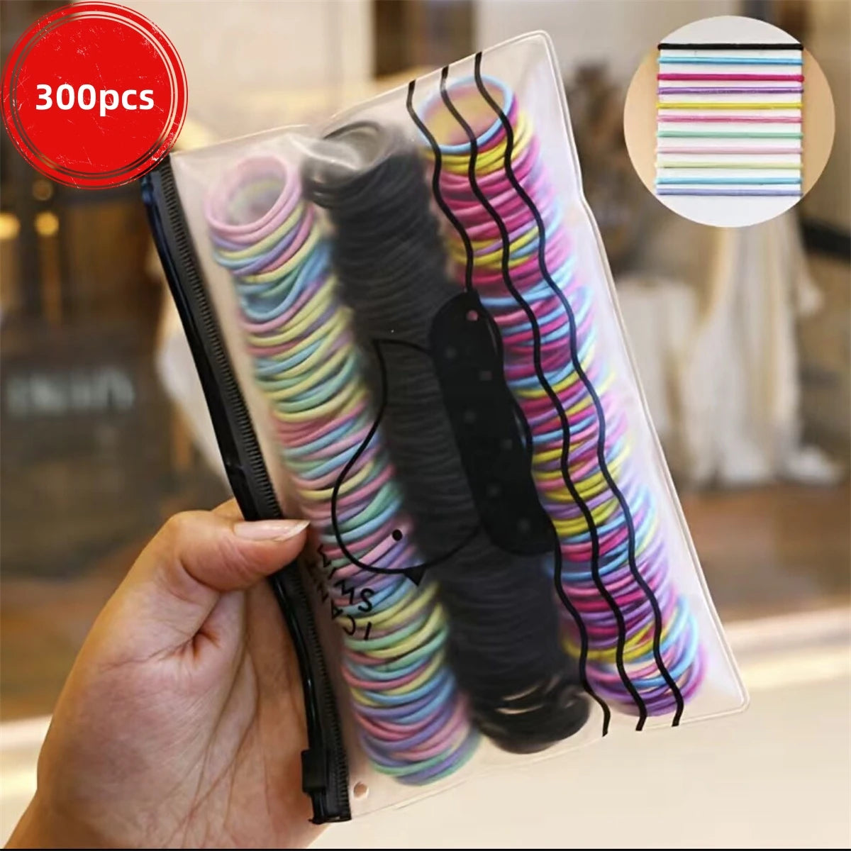 50/100/200/300pcs Lazos para el cabello lindos para niños y niñas - Lazos para el cabello de poliéster elástico colorido, elección ideal para regalos