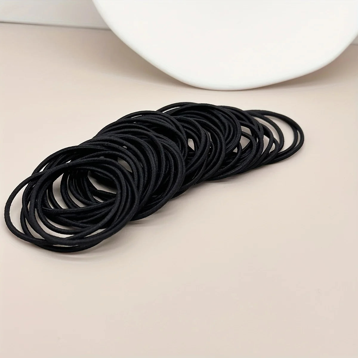 98/200 Uds. Lazos elásticos negros para el cabello para mujeres y niñas, cuerdas para el cabello, coleteros de Color sólido, accesorios para el cabello simples y duraderos para niñas