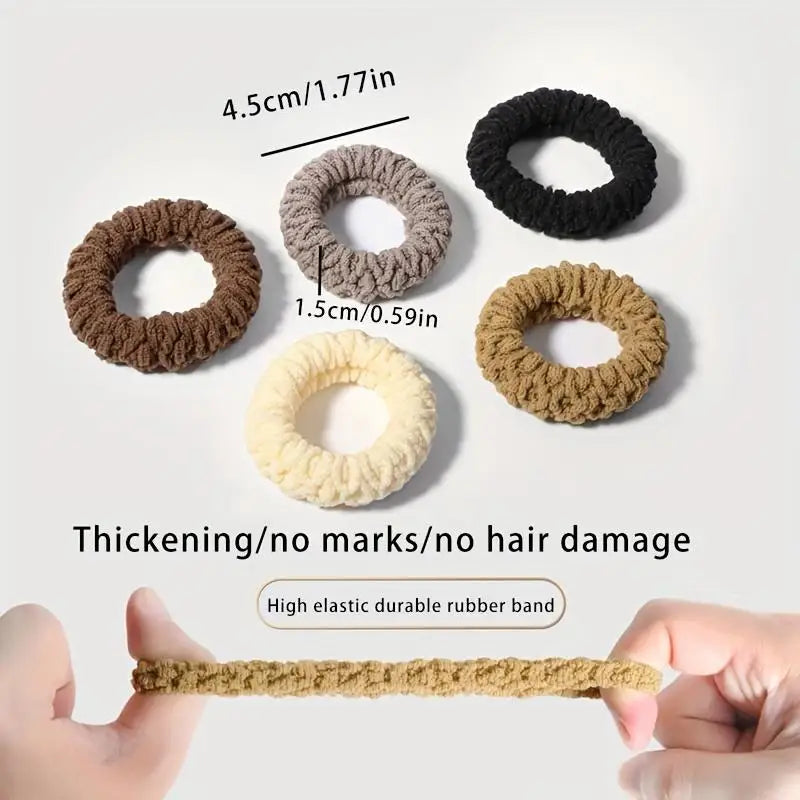 HairTies, coleteros duraderos de alta elasticidad: coleteros de punto grueso sin costuras en colores surtidos