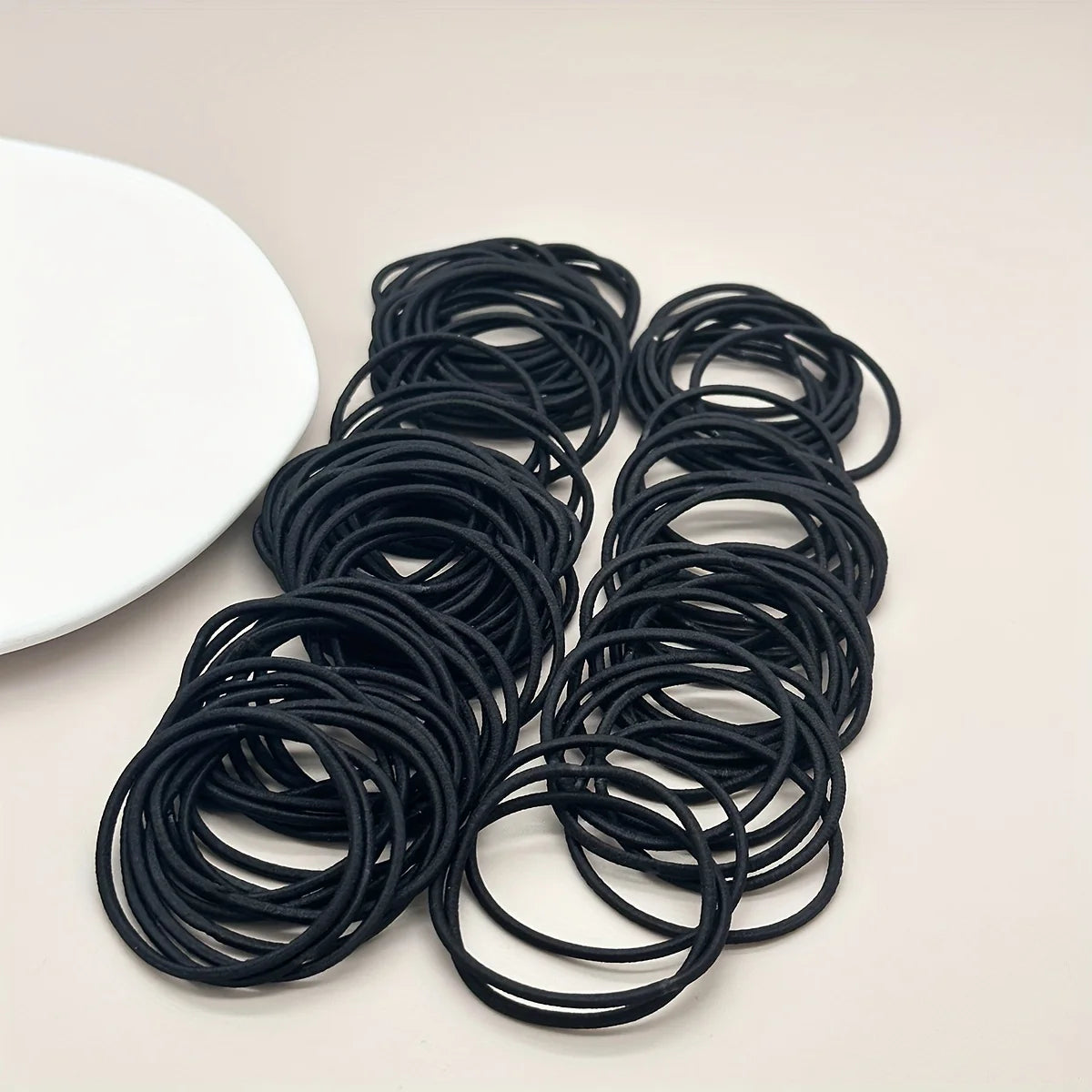 98/200 Uds. Lazos elásticos negros para el cabello para mujeres y niñas, cuerdas para el cabello, coleteros de Color sólido, accesorios para el cabello simples y duraderos para niñas