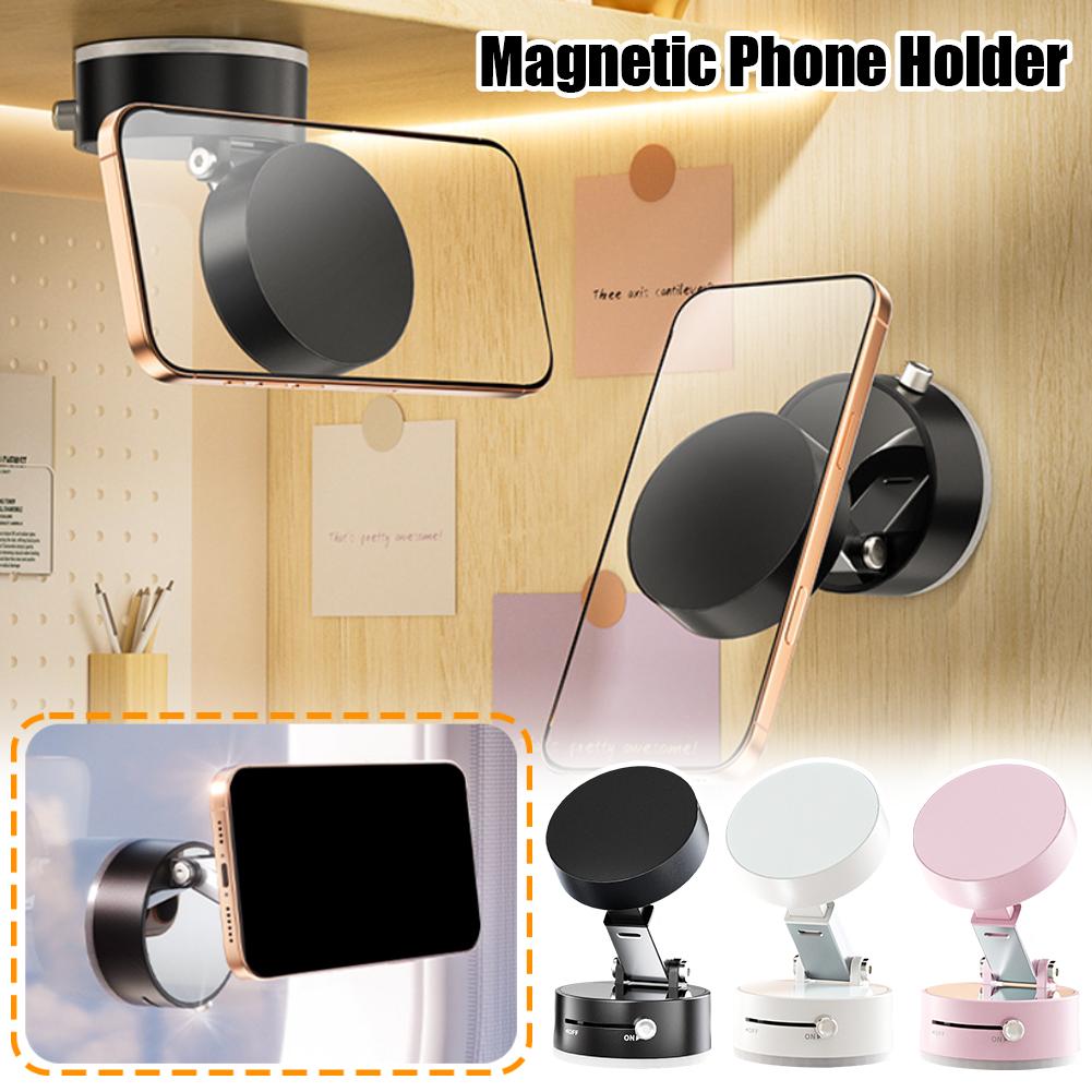 Soporte magnético para teléfono, soporte ajustable para teléfono con succión de adsorción al vacío, soporte Universal de absorción magnética para coche