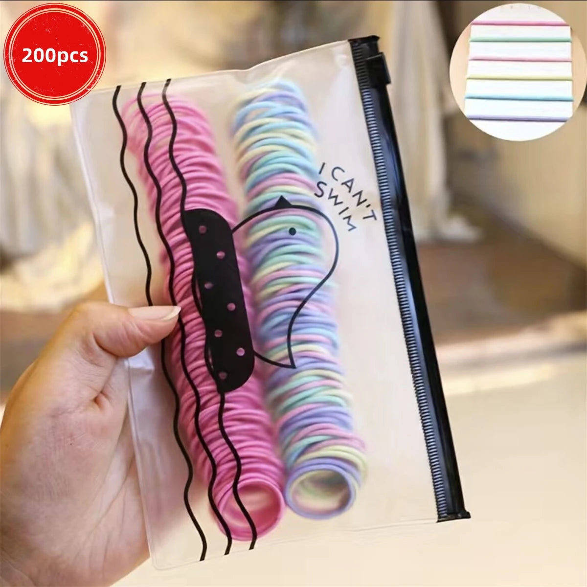 50/100/200/300pcs Lazos para el cabello lindos para niños y niñas - Lazos para el cabello de poliéster elástico colorido, elección ideal para regalos