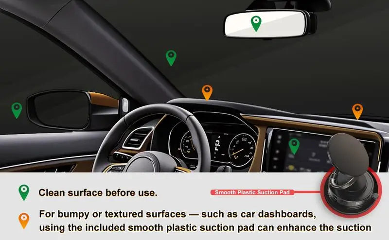 Soporte magnético para teléfono al vacío ajustable 360, soporte para teléfono con ventosa para Magsafe, soporte portátil para teléfono móvil para coches, maquillaje, gimnasio