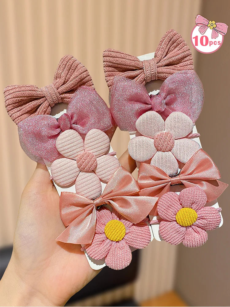 Paquete de 10 adorables lazos para el cabello rosas, regalo para niñas, adecuado para todas las ocasiones, accesorios para el cabello