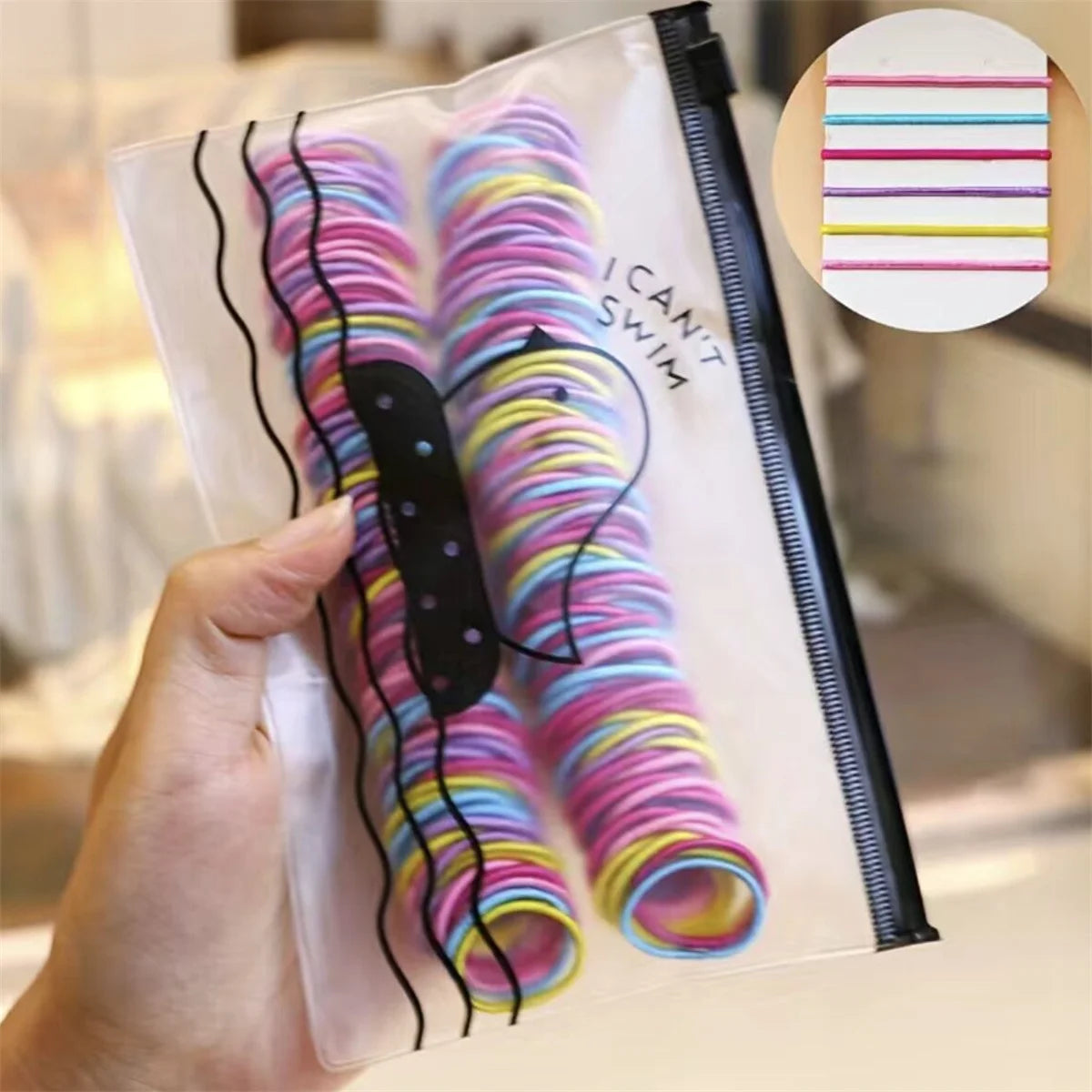 50/100/200/300pcs Lazos para el cabello lindos para niños y niñas - Lazos para el cabello de poliéster elástico colorido, elección ideal para regalos