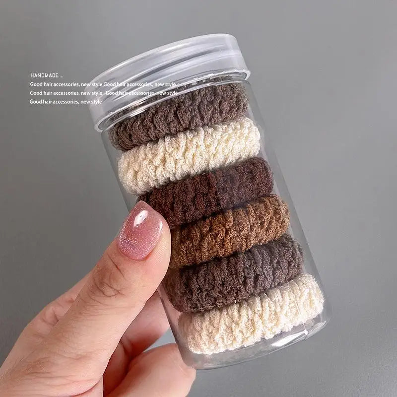 HairTies, coleteros duraderos de alta elasticidad: coleteros de punto grueso sin costuras en colores surtidos