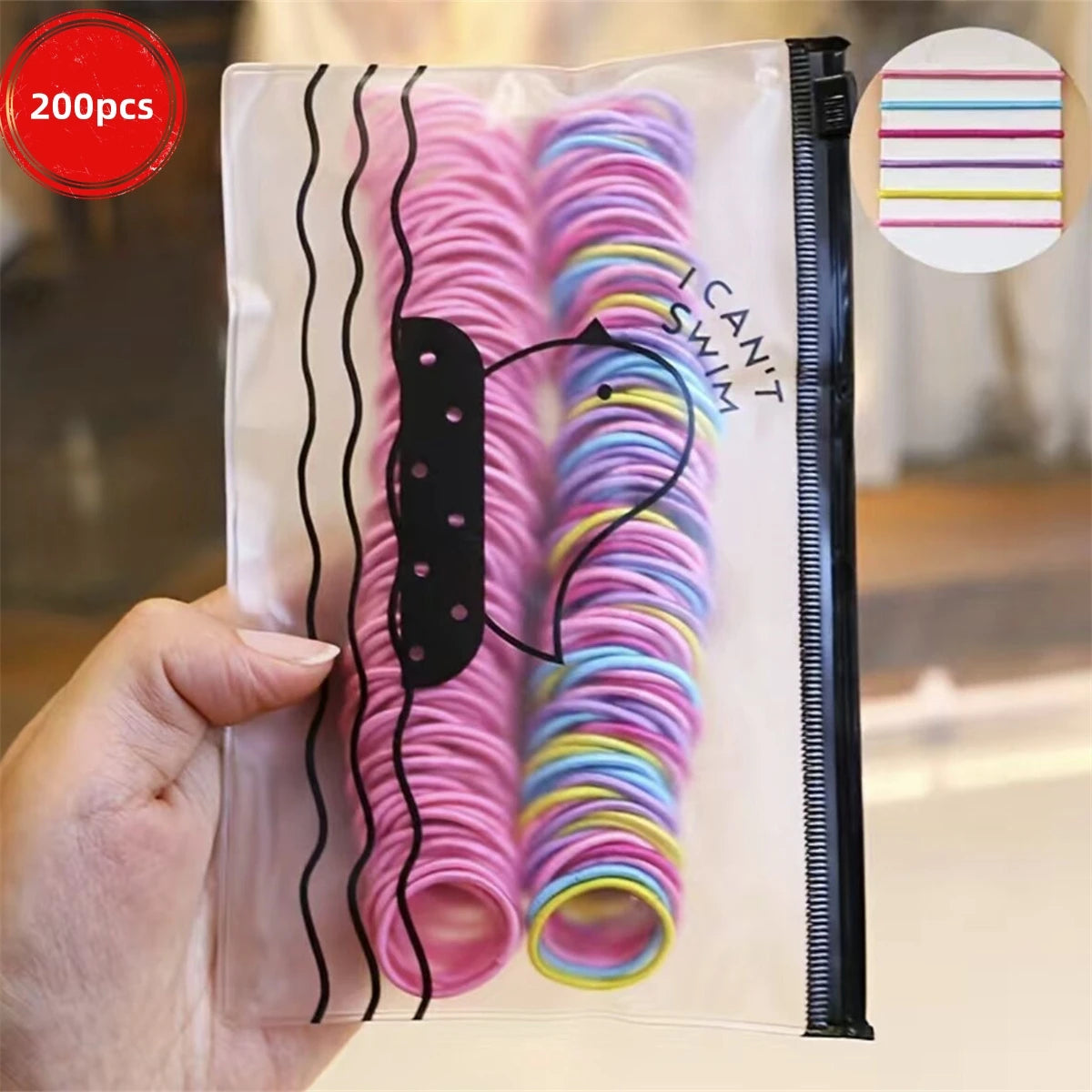 50/100/200/300pcs Lazos para el cabello lindos para niños y niñas - Lazos para el cabello de poliéster elástico colorido, elección ideal para regalos