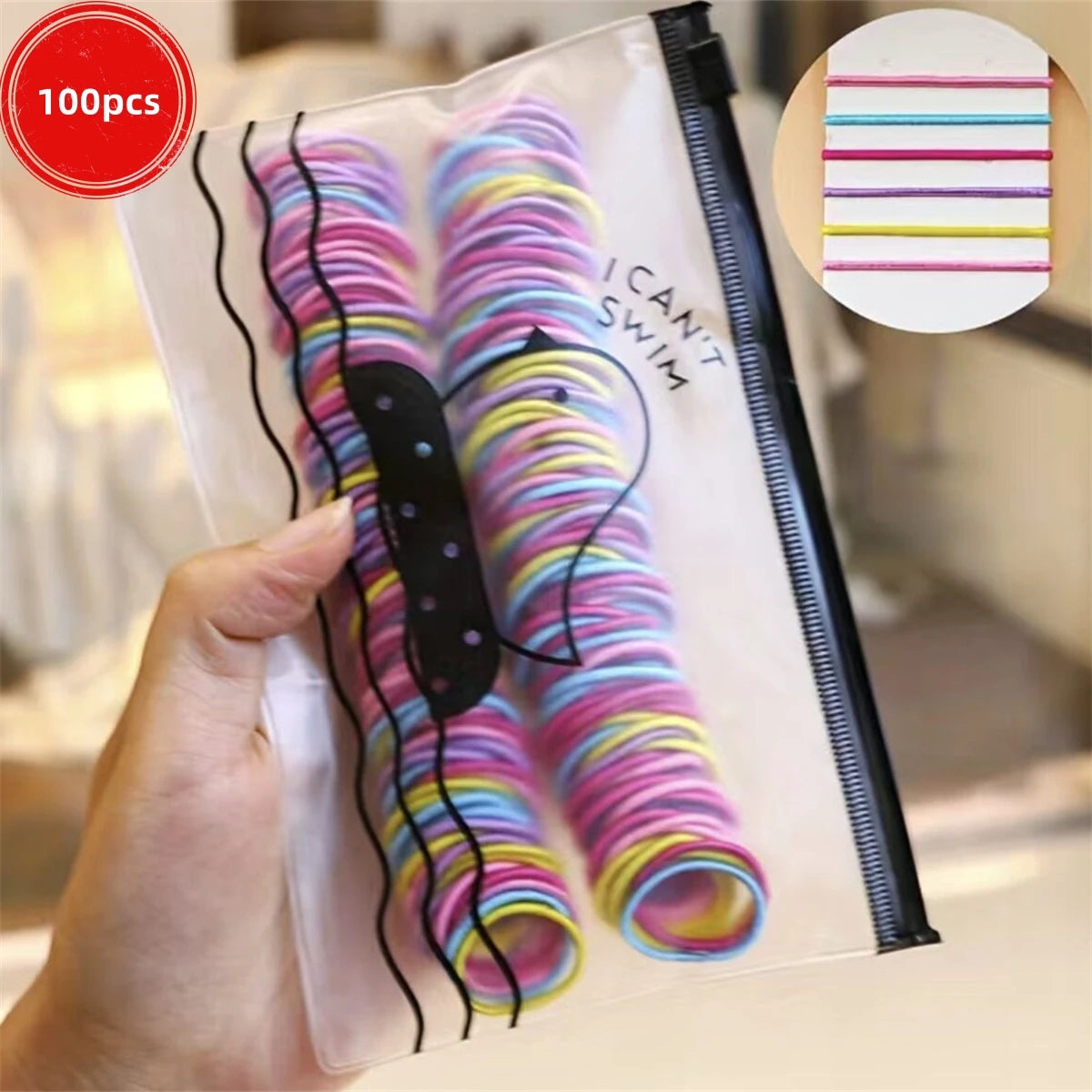 50/100/200/300pcs Lazos para el cabello lindos para niños y niñas - Lazos para el cabello de poliéster elástico colorido, elección ideal para regalos