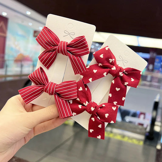 2 piezas nueva encantadora princesa lazo rojo horquillas para niña sombreros para niños horquillas pinzas para el cabello pasadores accesorios para el cabello encantadores