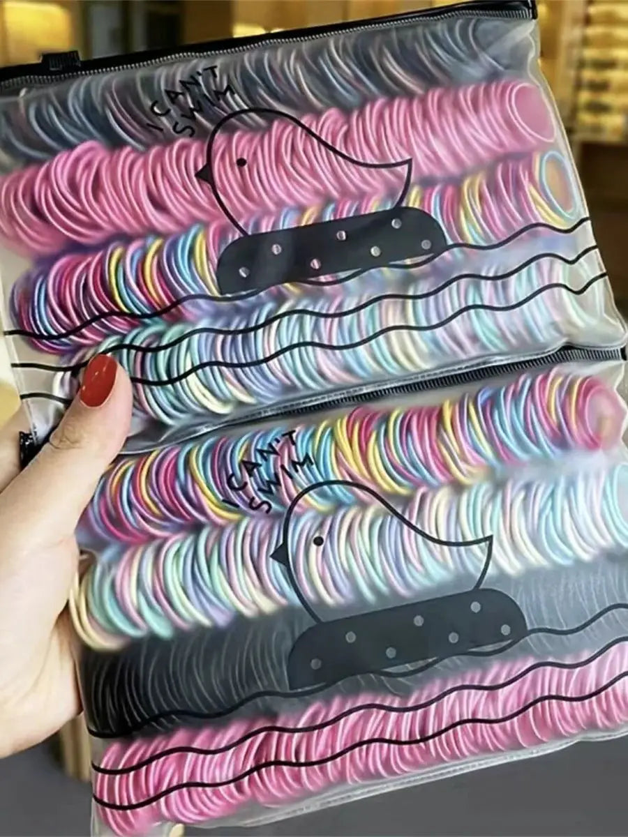 50/100/200/300pcs Lazos para el cabello lindos para niños y niñas - Lazos para el cabello de poliéster elástico colorido, elección ideal para regalos