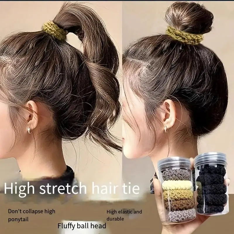 HairTies, coleteros duraderos de alta elasticidad: coleteros de punto grueso sin costuras en colores surtidos