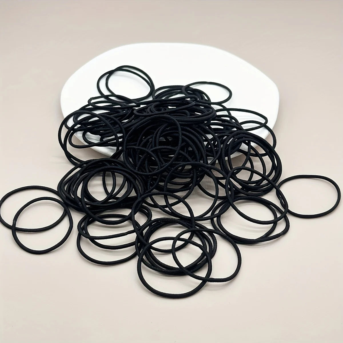 98/200 Uds. Lazos elásticos negros para el cabello para mujeres y niñas, cuerdas para el cabello, coleteros de Color sólido, accesorios para el cabello simples y duraderos para niñas